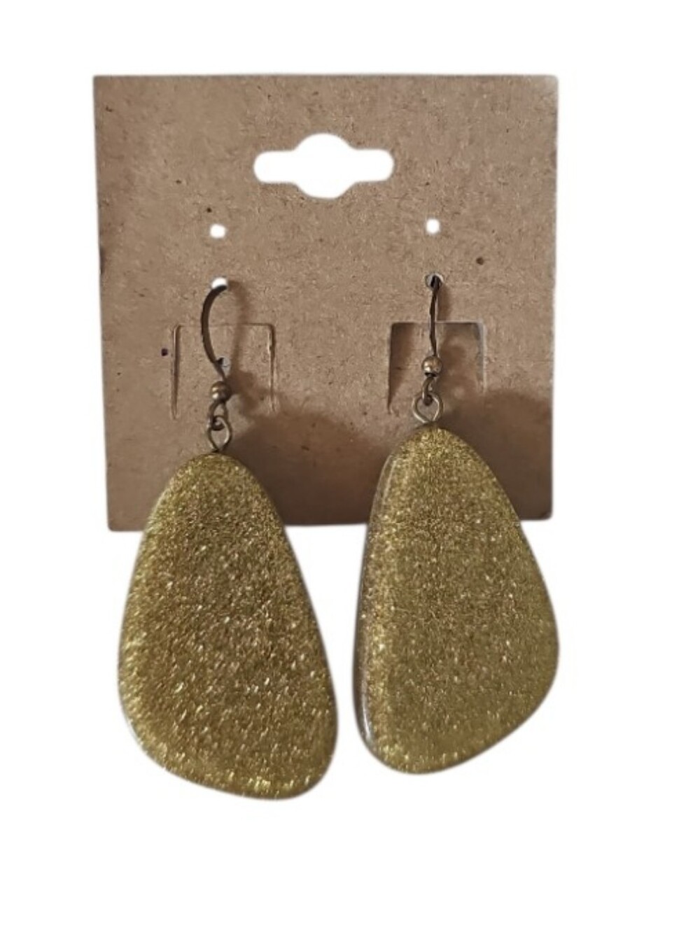 Vintage Gold Dangle Earrings Shimmery Statement Drop Retro Glam Lightweight